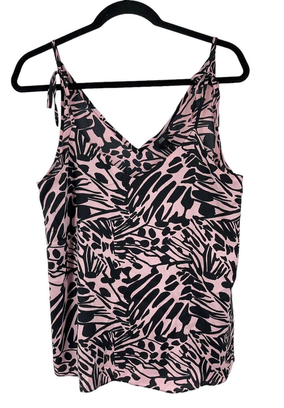 River Island top strappy v neck camisole light pink size 8